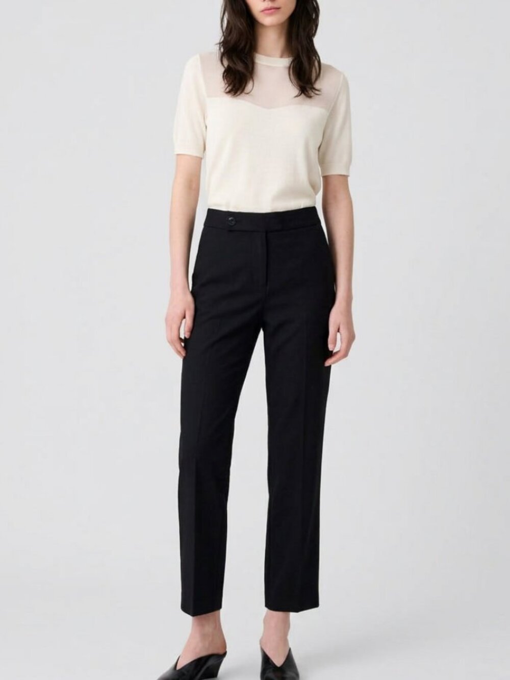 Maje Tab Front Black Dress Pants Size FR 34/US XS